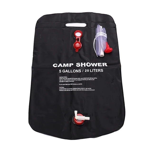 Load image into Gallery viewer, Foldable 20L Solar Shower Bag: Portable Outdoor Bath Water Bag for Camping, Sun Compact Heated Shower, Ideal for Scrubbing and Pool Accessories.
