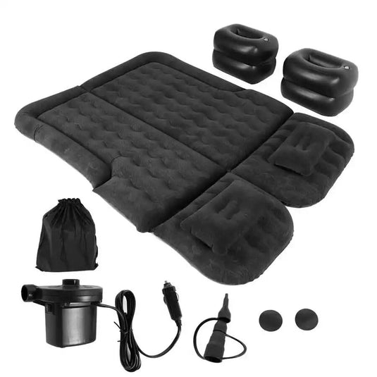 Camping Is Easy® SUV Air Mattress Thickened and Double-Sided Flocking Travel Camping Bed with 2 Pillows & Electric Pump Dedicated Mobile Cushion Inflatable Bed for SUV Trunk and Rear Seat