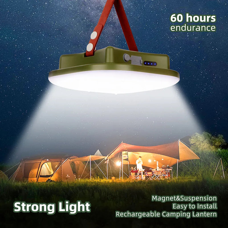 Load image into Gallery viewer, Enhanced 15600mAh Rechargeable LED Camping Light: Powerful Illumination with Zoom, Magnetic Base, and Portable Design for Tents, Work and Maintenance
