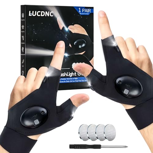 Load image into Gallery viewer, LUCDNC LED Flashlight Gloves Gifts for Men Dad Husband,Valentines Day Gifts,Cool Gadget Tools Unique Men Gifts for Birthday,Fathers Day,New Year&#39;s,Christmas Gifts Stocking Stuffers for Adults
