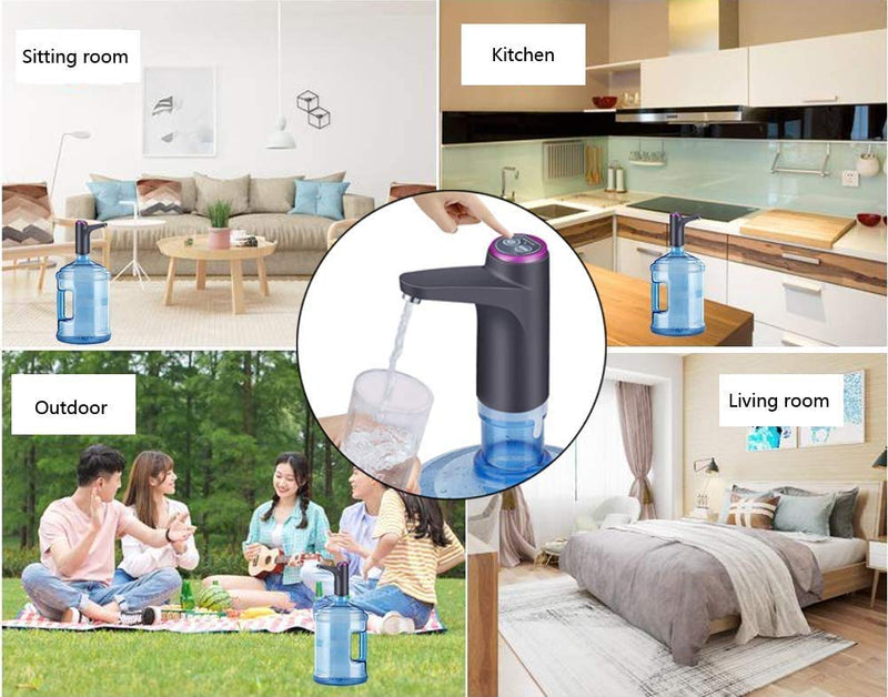 Load image into Gallery viewer, Cozy BlueWater Dispenser, Portable Water Bottle Pump for Universal 3, 4 and 5 Gallon with USB Electric Charging and Automatic Off Switch (Black)
