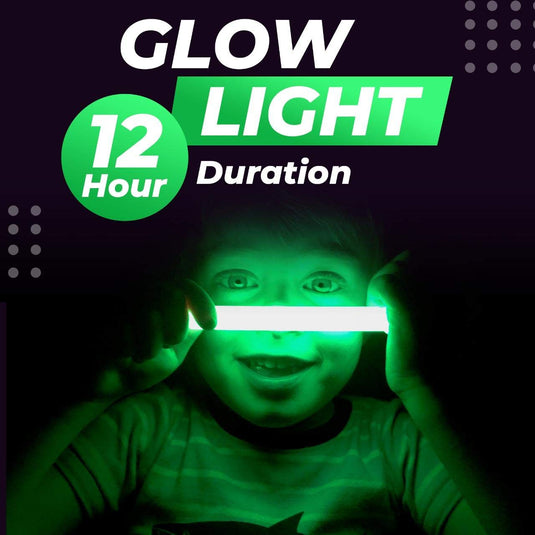 32 Ultra Bright 6 Inch Large Green Glow Sticks - Chem Lights Sticks with 12 Hour Duration - Camping Glow Sticks, Emergency Glow Sticks For Storms Blackouts - Glowsticks for Parties and Kids Activities