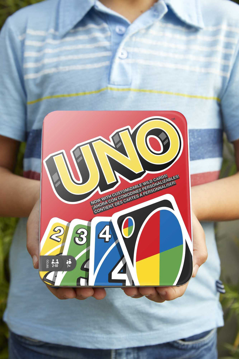 Load image into Gallery viewer, Mattel Games UNO Card Game, Toy for Kids and Adults, Family Game for Camping and Travel in Storage Tin Box (Amazon Exclusive)
