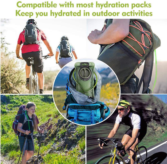 Hydration Bladder, 3L Water Bladder for Hiking Backpack Leak Proof Water Reservoir Storage, 3 Liter BPA-Free Water Pouch Hydration Pack Replacement for Biking Climbing Cycling Running, Military Green