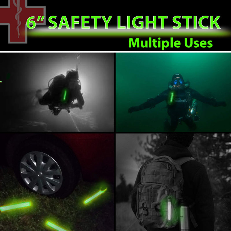 Load image into Gallery viewer, 32 Ultra Bright 6 Inch Large Green Glow Sticks - Chem Lights Sticks with 12 Hour Duration - Camping Glow Sticks, Emergency Glow Sticks For Storms Blackouts - Glowsticks for Parties and Kids Activities
