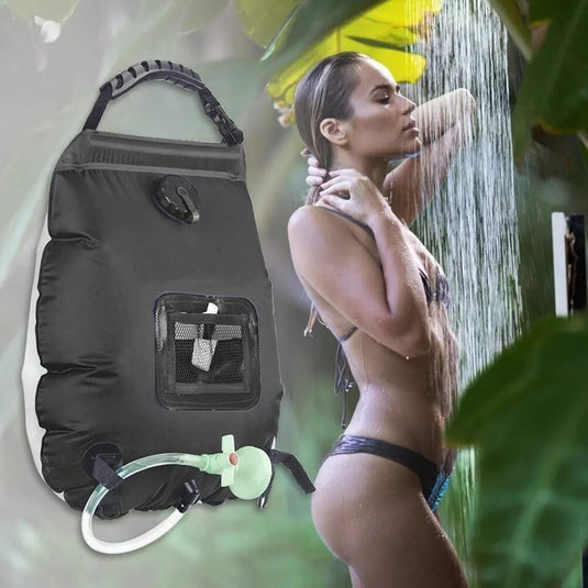 Portable Solar-Heated Camping Shower: 20L Hanging Shower Bag for Camping, Water Outages, Rinsing Gear