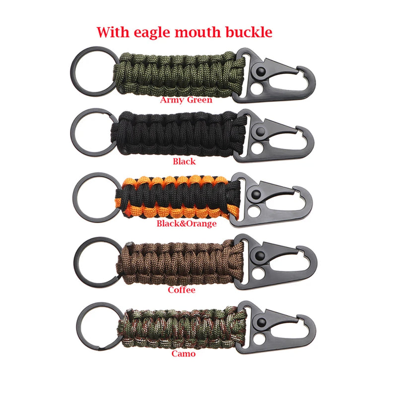 Load image into Gallery viewer, Outdoor Keychain Ring with Carabiner, Paracord Cord, Survival Tools, &amp; Built-in Bottle Opener
