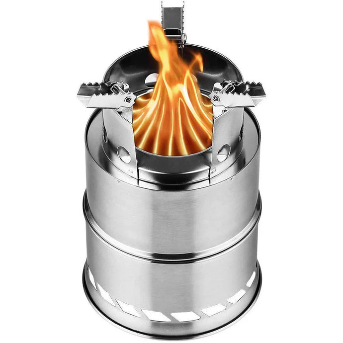 Portable Wood-Burning Stainless Steel Stove For Lightweight Camping & Hiking