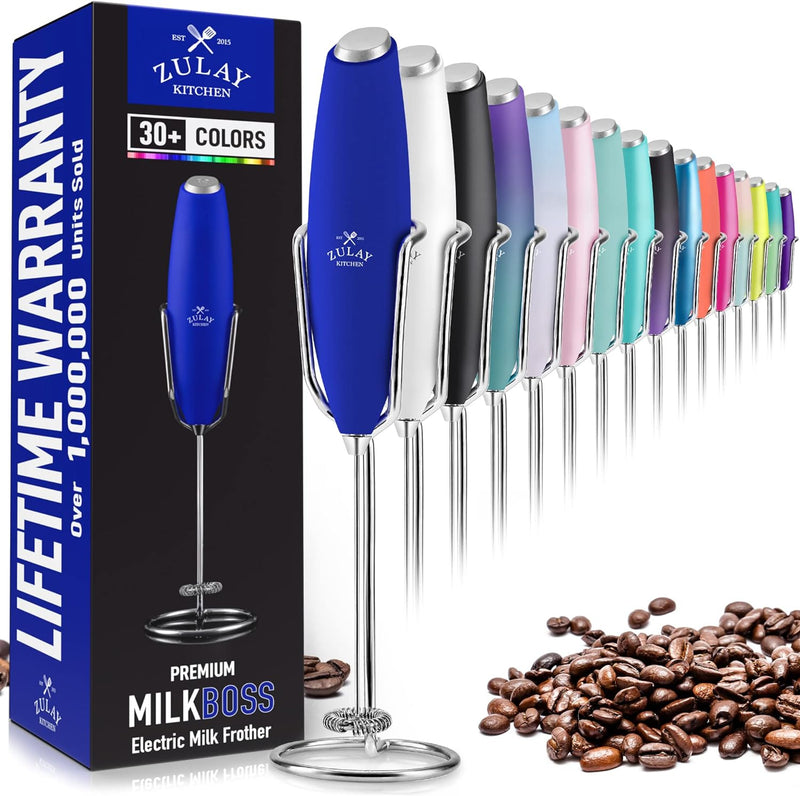 Load image into Gallery viewer, ULTRA HIGH SPEED MILK FROTHER For Coffee With NEW UPGRADED STAND - Powerful, Compact Handheld Mixer with Infinite Uses - Super Instant Electric Foam Maker with Stainless Steel Whisk by Zulay (Granite)
