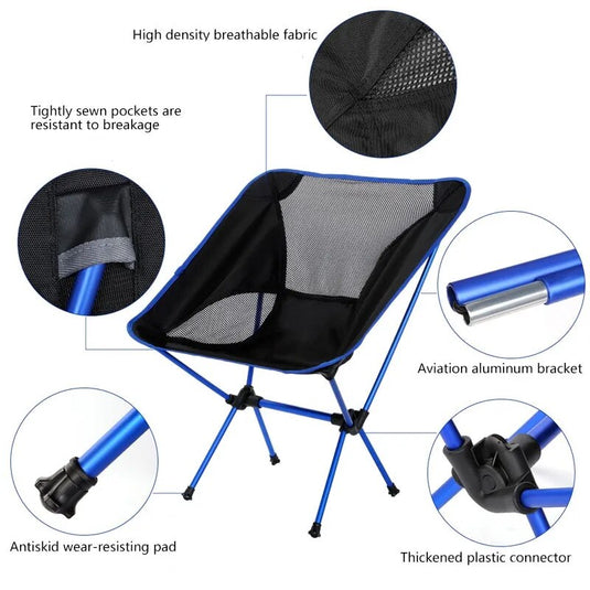 Ultralight Portable Folding Chair:  Perfect for Camping, Beach, Hiking, Picnic, and Fishing