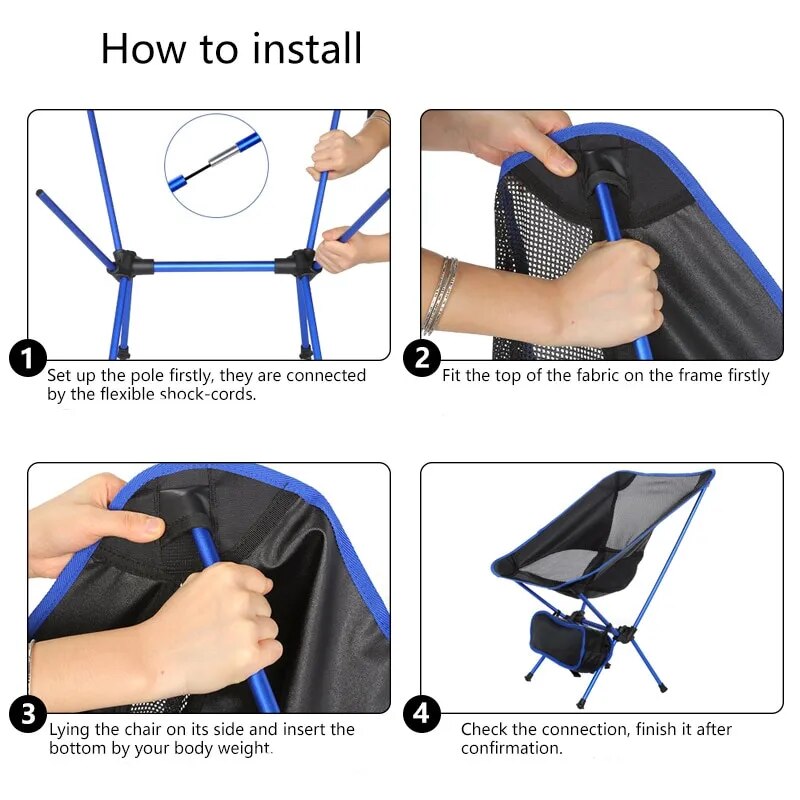 Load image into Gallery viewer, Ultralight Portable Folding Chair:  Perfect for Camping, Beach, Hiking, Picnic, and Fishing
