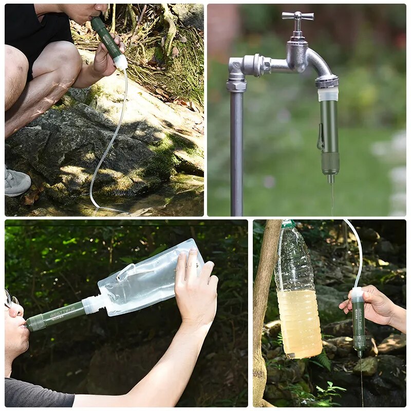 Load image into Gallery viewer, Westtune Mini Water Purification Straw: Essential Camping and Emergency Water Filter with TUP Carbon Fiber Bag
