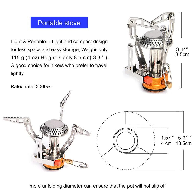 Load image into Gallery viewer, High-Power Single Burner Portable Gas Stove: Windproof Burner for Camping, Picnics, and Survival
