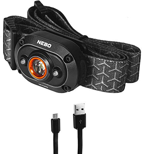 NEBO MYCRO USB 400 LUMEN Rechargeable, Adjustable LED Headlamp & Cap, Bright Spot Light For Camping, Hiking, Caving, Fishing with Adjustable Headstrap and Cap Clip, IPX4 water resistant