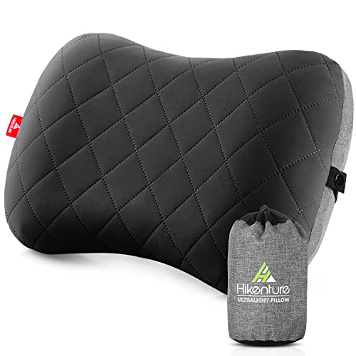 Load image into Gallery viewer, Hikenture Camping Pillow with Removable Cover - Ultralight Inflatable Pillow for Neck Lumbar Support - Upgrade Backpacking Pillow - Washable Travel Air Pillows for Camping, Hiking, Backpacking (Black)

