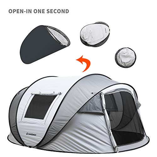 EchoSmile Instant Tent for Camping, 6 Person Pop Up Tent, Water Resistant Dome Tent, Easy Setup for Camping Hiking and Outdoor, Portable Tent with Carry Bag, for 3 Seasons