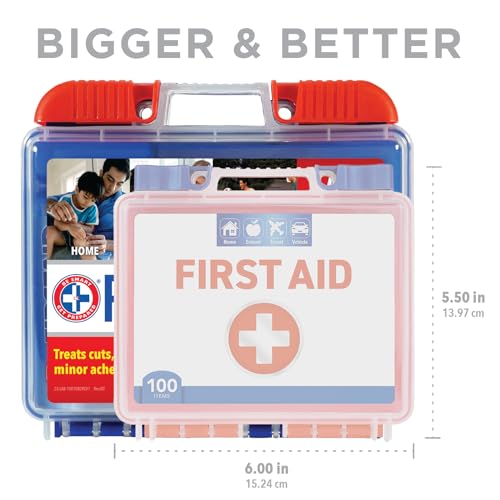 Load image into Gallery viewer, Be Smart Get Prepared 110 pc First Aid Kit: Clean, Treat, Protect Minor Cuts, Home, Office, Car, School, Business, Travel, Emergency, Outdoor, Camping &amp; Sports, FSA/HSA (Packaging may vary)
