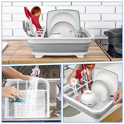 Load image into Gallery viewer, Collapsible Dish Drying Rack Portable Dish Drainers for Kitchen Counter,Kitchen Sink Organizer RV Accessories Camper Kitchen Organization and Storage Space Saver Dish Rack Over Sink Drying Rack
