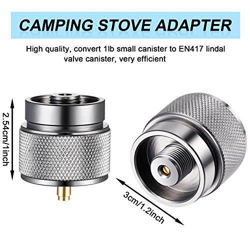 Camping Is Easy® Camping Stove Adapter - 1 Lb Propane Small Tank Input EN417 Lindal Valve Output Outdoor Cylinder LPG Canister Adapter