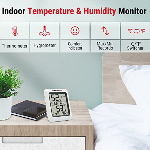 Load image into Gallery viewer, ThermoPro TP50 Digital Hygrometer Indoor Thermometer Room Thermometer and Humidity Gauge with Temperature Monitor

