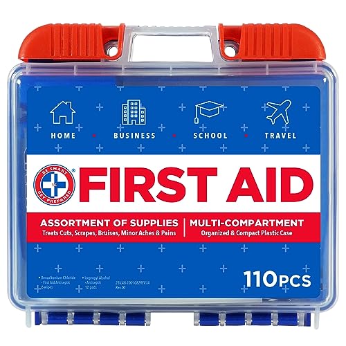 Load image into Gallery viewer, Be Smart Get Prepared 110 pc First Aid Kit: Clean, Treat, Protect Minor Cuts, Home, Office, Car, School, Business, Travel, Emergency, Outdoor, Camping &amp; Sports, FSA/HSA (Packaging may vary)
