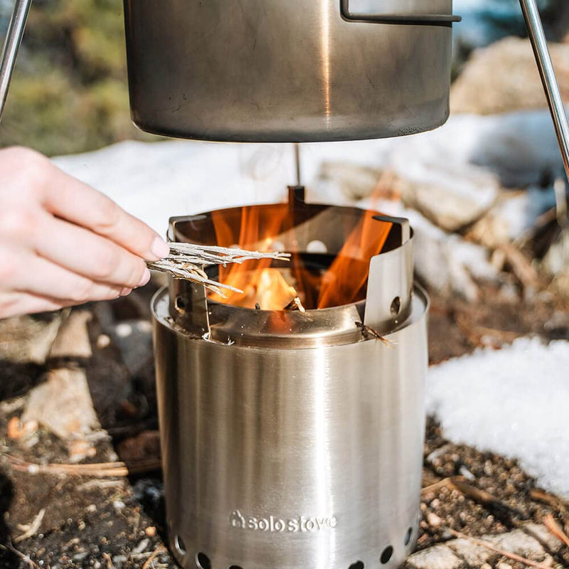 Load image into Gallery viewer, Solo Stove Campfire Camping Stove Portable Stove for Backpacking Outdoor Cooking Great Stainless Steel Camping Backpacking Stove Compact Wood Stove Design-No Batteries or Liquid Fuel Canisters Needed
