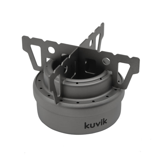 Kuvik Titanium Alcohol Stove - Ultralight and Compact Stove for Backpacking, Camping, and Survival