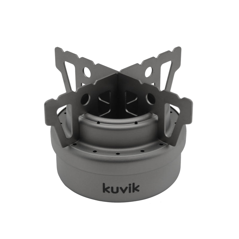 Load image into Gallery viewer, Kuvik Titanium Alcohol Stove - Ultralight and Compact Stove for Backpacking, Camping, and Survival
