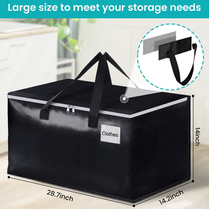 Load image into Gallery viewer, EpicTotes Extra Large Tool Bag-Moving Bags with Zipper, Carrying Handles and Tag Pocket-Moving Supplies for Space Saving-Totes - for Storage, Camping and Travel 93L-4 Pack
