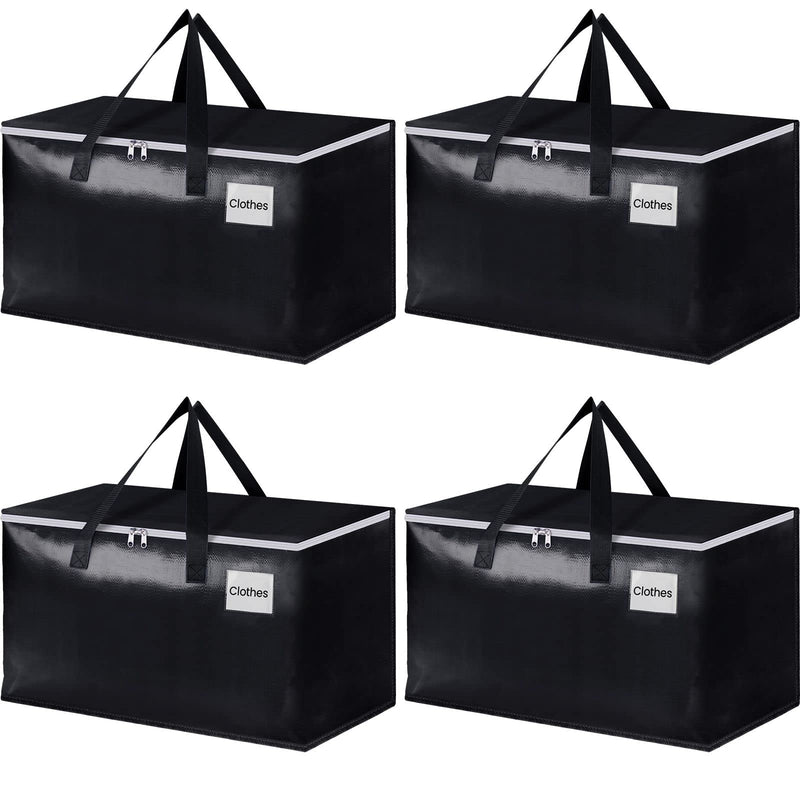 Load image into Gallery viewer, EpicTotes Extra Large Tool Bag-Moving Bags with Zipper, Carrying Handles and Tag Pocket-Moving Supplies for Space Saving-Totes - for Storage, Camping and Travel 93L-4 Pack
