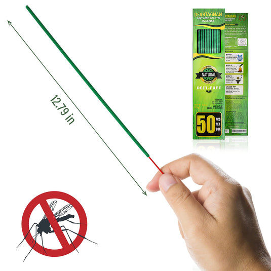 Mosquito Repellent Incense Sticks 50 Pieces per Box, for Patio/Natural Ingredients Citronella Oil/Lemongrass Oil/Made with Natural Based Essential - DEET Free Outdoor