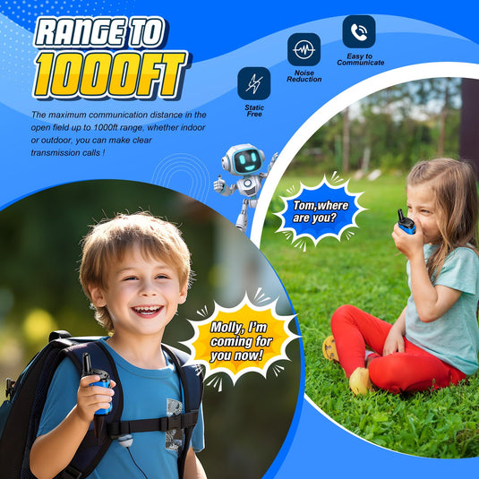 Mini Robot Walkie Talkies - 2 Pack, Kids Toys, Birthdays & Outdoor Fun, Ages 3-8