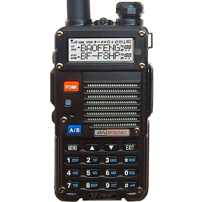 Load image into Gallery viewer, BAOFENG BF-F8HP (UV-5R 3rd Gen) 8-Watt Dual Band Two-Way Radio (136-174MHz VHF &amp; 400-520MHz UHF) Includes Full Kit with Large Battery
