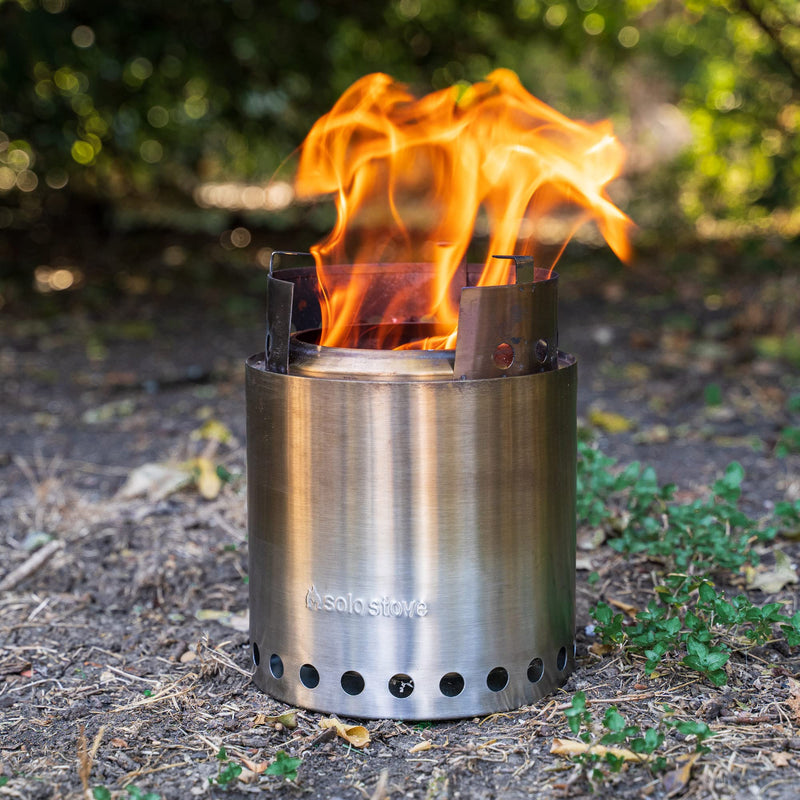 Load image into Gallery viewer, Solo Stove Campfire Camping Stove Portable Stove for Backpacking Outdoor Cooking Great Stainless Steel Camping Backpacking Stove Compact Wood Stove Design-No Batteries or Liquid Fuel Canisters Needed
