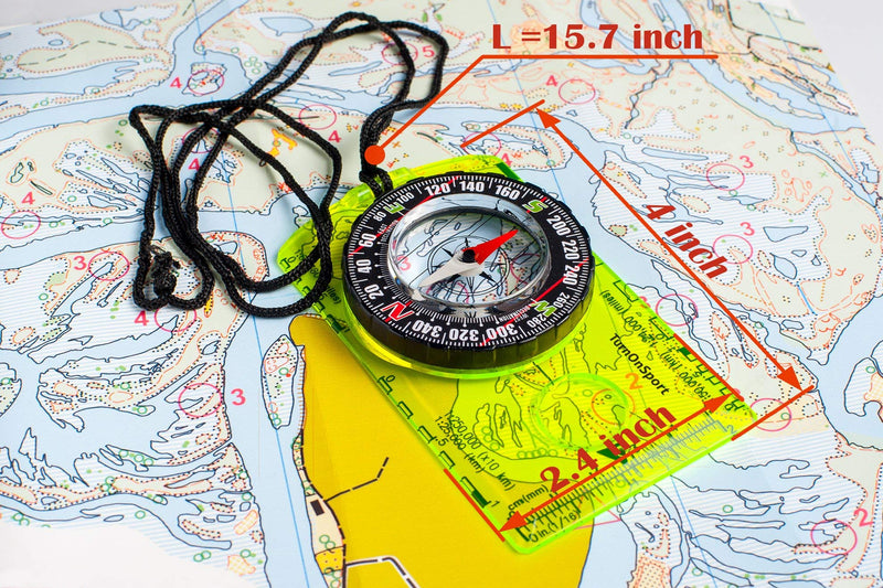 Load image into Gallery viewer, Orienteering Compass Hiking Backpacking Compass | Advanced Scout Compass Camping Navigation - Boy Scout Compass for Kids | Professional Field Compass for Map Reading - Best TurnOnSport Survival Gifts
