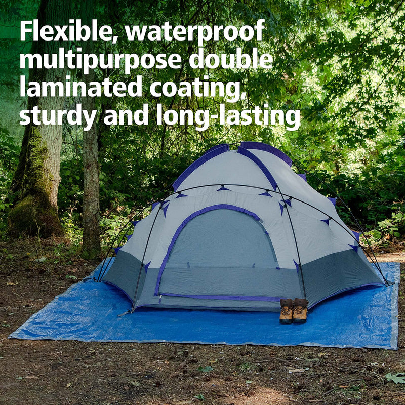 Load image into Gallery viewer, 10x12 Ft Heavy-Duty Poly Tarp - Waterproof, 5 Mil Thick with Metal Grommets Every 18 Inches - Reversible Blue and Silver, Ideal for Emergency Shelter, Outdoor Cover &amp; Camping
