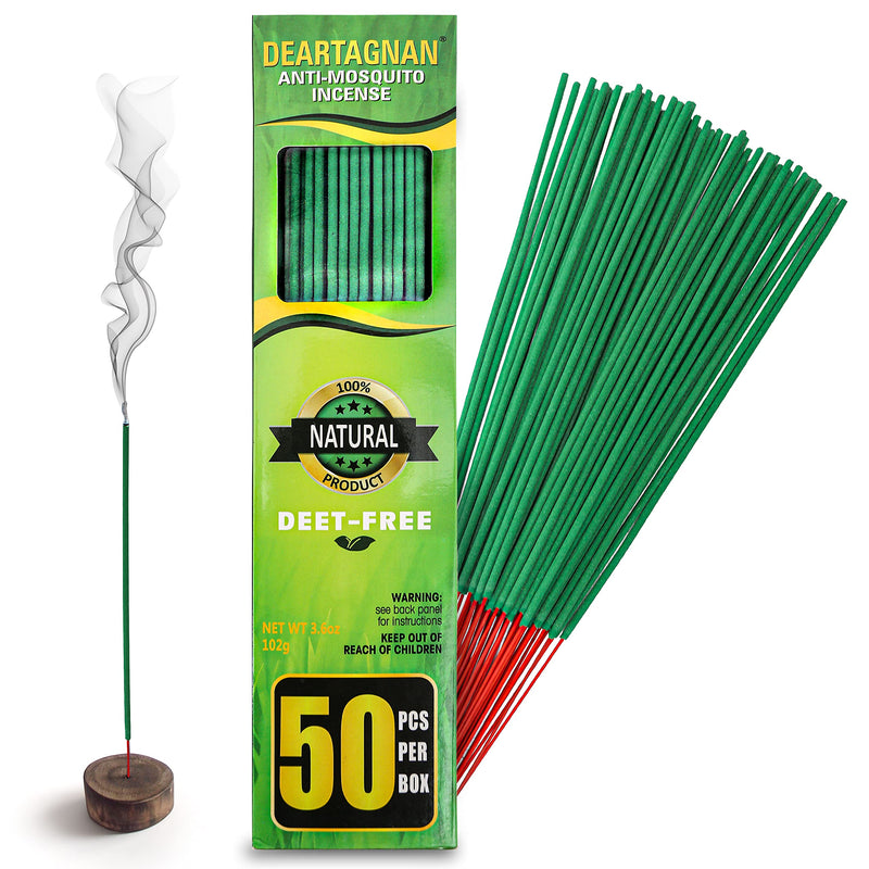 Load image into Gallery viewer, Mosquito Repellent Incense Sticks 50 Pieces per Box, for Patio/Natural Ingredients Citronella Oil/Lemongrass Oil/Made with Natural Based Essential - DEET Free Outdoor

